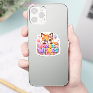 Cute Kawaii Best Wishes Fox Name Pastel Pink Flora
