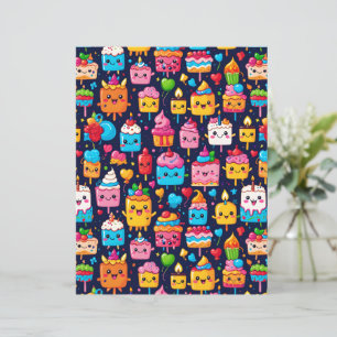 Cute Kawaii Birthday Cake & Dessert Paper