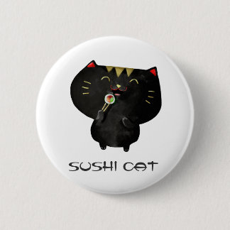 Cute Kawaii Black Sushi Cat 6 Cm Round Badge