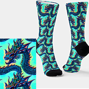 Cute Kawaii Blue Baby Dragon Socks