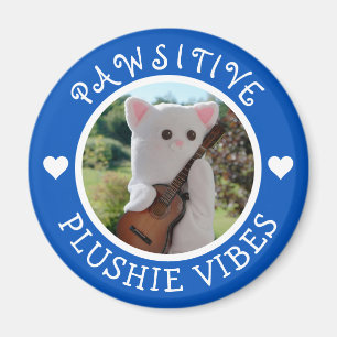 Cute Kawaii Blue Pawsitive Plushie Vibes Photo Magnet