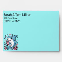 Cute Kawaii Blue Shark Baby Shower Bubble Tea