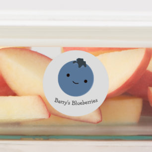Cute Kawaii Blueberry Label with Customisable Name