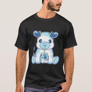 Cute Kawaii Blueberry Milk Cow T-Shirt