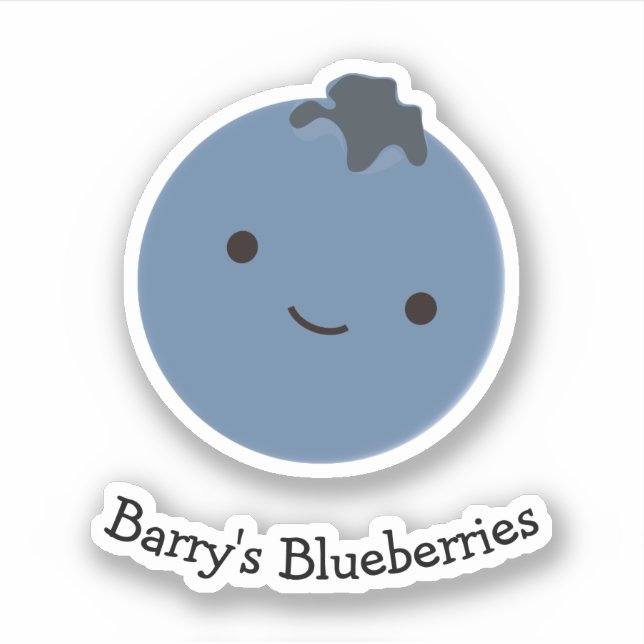 Cute Kawaii Blueberry with Customisable Text (Front)