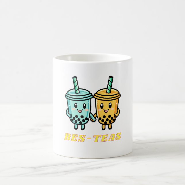 Cute Kawaii Boba Bubble Tea Coffee Mug (Center)