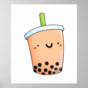 Cute Kawaii Boba Tea Poster