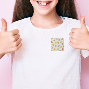 Cute Kawaii Books  15 Cm Square Badge