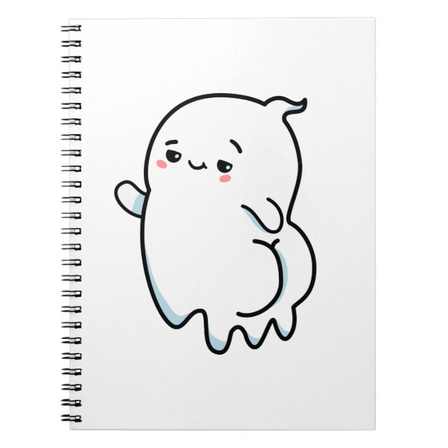 Cute Kawaii Bootylicious Ghost Notebook (Front)