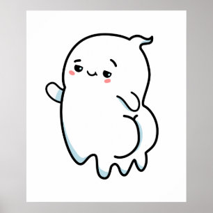 Cute Kawaii Bootylicious Ghost Poster