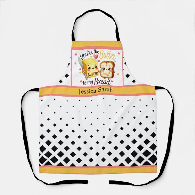 Cute Kawaii Bread and Butter Apron (Front)