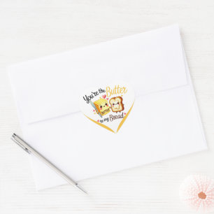 Cute Kawaii Bread and Butter Heart Sticker