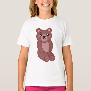 Cute Kawaii Brown Bear Illustration T-Shirt