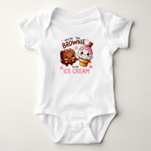 Cute Kawaii Brownies and Ice Cream Baby Bodysuit