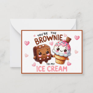Cute Kawaii Brownies and Ice Cream Card