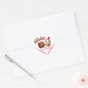 Cute Kawaii Brownies and Ice Cream Heart Sticker