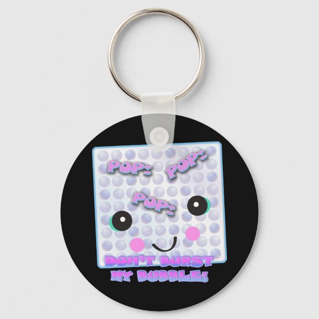 Cute Kawaii Bubble Wrap Key Ring (Front)