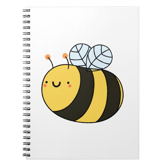Cute Kawaii Bumble Bee Notebook (Front)