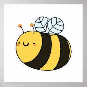 Cute Kawaii Bumble Bee Poster