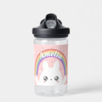 Cute Kawaii Bunny and Rainbow Personalised