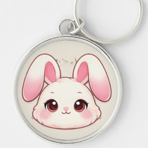 Cute Kawaii Bunny Face Keychain
