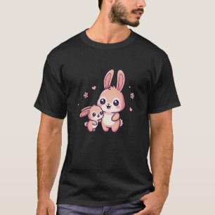 Cute Kawaii Bunny Family Hug - Adorable Mother T-Shirt