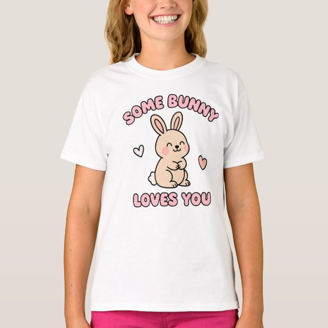 Cute Kawaii Bunny Love – Adorable Pastel Animal  T-Shirt (Front)
