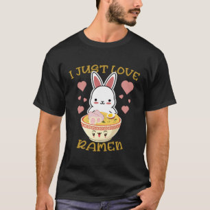 Cute Kawaii Bunny Retro Style I Just Love Ramen Gi T-Shirt