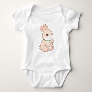 Cute Kawaii Bunny & Sakura Flower Baby Bodysuit