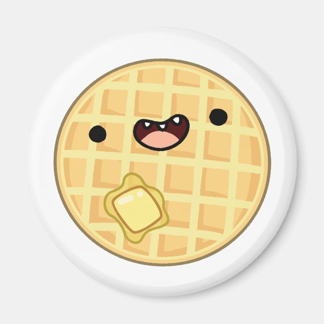 Cute Kawaii Butter Waffle Magnet (Front)