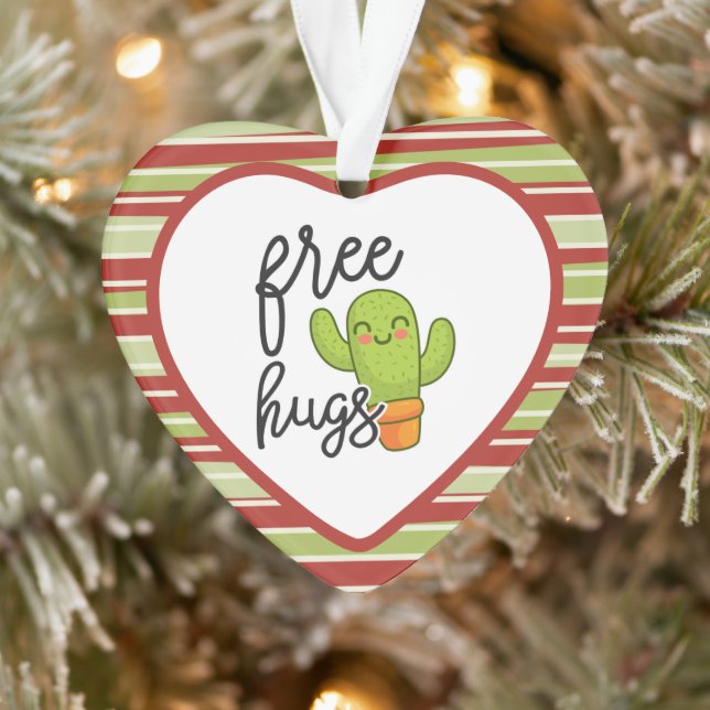 Cute Kawaii cactus free hugs Ornament (Tree)