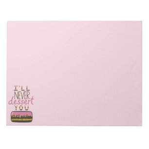 Cute Kawaii Cake dessert with Text Illustration Notepad
