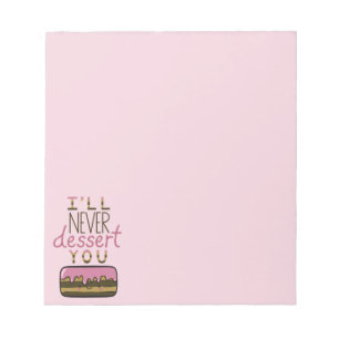 Cute Kawaii Cake dessert with Text Illustration Notepad