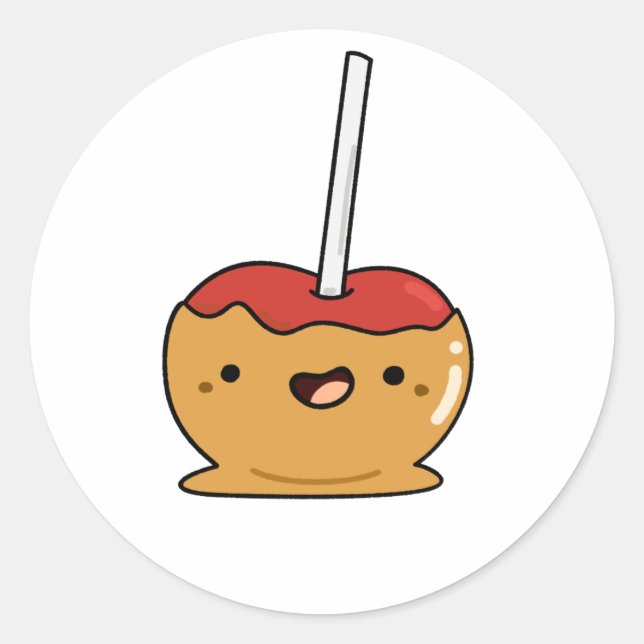 Cute Kawaii Candy Apple Classic Round Sticker (Front)