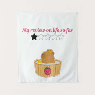 Cute kawaii capybara cartoon design tapestry