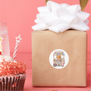 Cute Kawaii Capybara Ice Cream Birthday Sticker