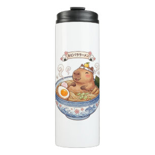 Cute Kawaii Capybara Ramen Bowl Anime Travel Mug