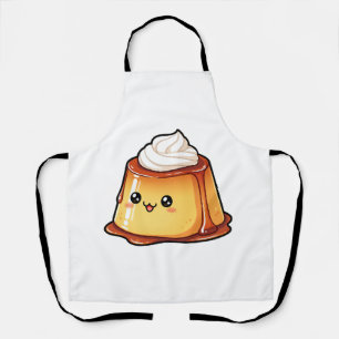 Cute Kawaii Caramel Pudding Dessert Character Apron