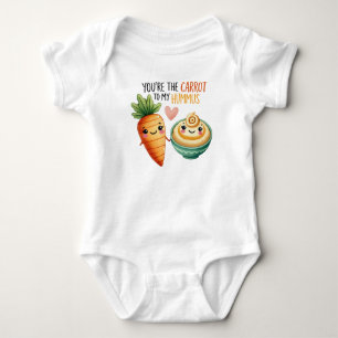 Cute Kawaii Carrot and Hummus Baby Bodysuit