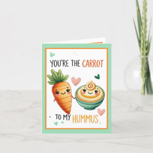 Cute Kawaii Carrot and Hummus Thank You Card