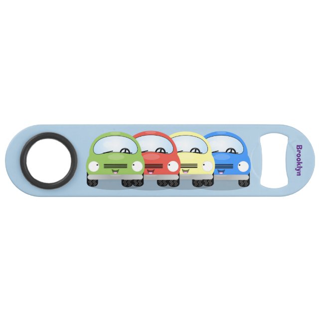 Cute kawaii cars cartoon illustration (Front (Horizontal))