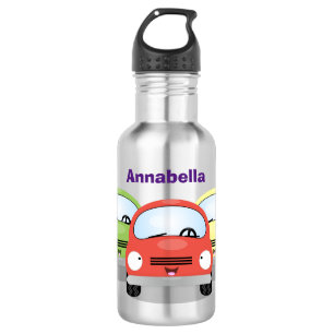 Cute kawaii cars cartoon illustration 532 ml water bottle