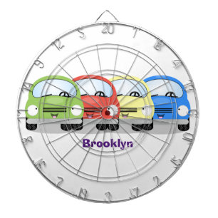 Cute kawaii cars cartoon illustration dartboard