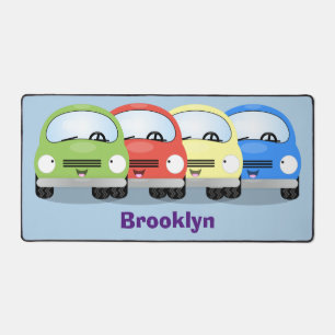 Cute kawaii cars cartoon illustration desk mat