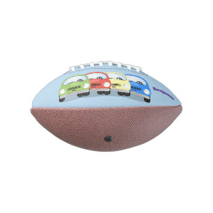 Cute kawaii cars cartoon illustration football
