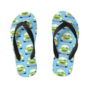 Cute kawaii cars cartoon illustration kid's thongs