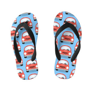 Cute kawaii cars cartoon illustration kid's thongs