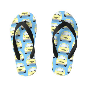Cute kawaii cars cartoon illustration kid's thongs