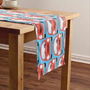 Cute kawaii cars cartoon illustration short table runner