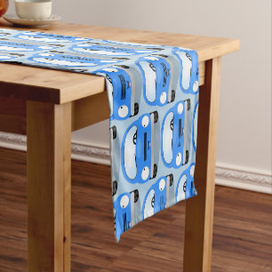 Cute kawaii cars cartoon illustration short table runner
